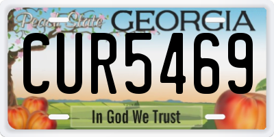 GA license plate CUR5469