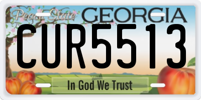 GA license plate CUR5513
