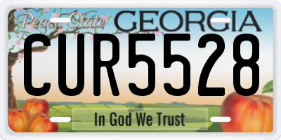 GA license plate CUR5528
