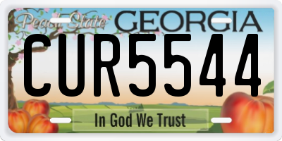 GA license plate CUR5544