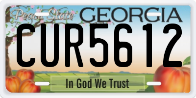 GA license plate CUR5612