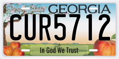 GA license plate CUR5712