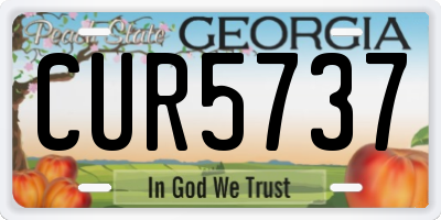 GA license plate CUR5737