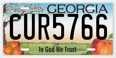 GA license plate CUR5766