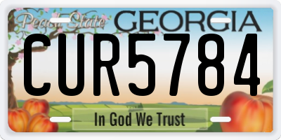 GA license plate CUR5784