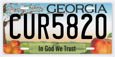 GA license plate CUR5820