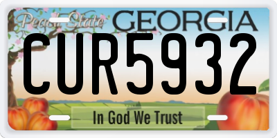 GA license plate CUR5932