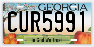 GA license plate CUR5991