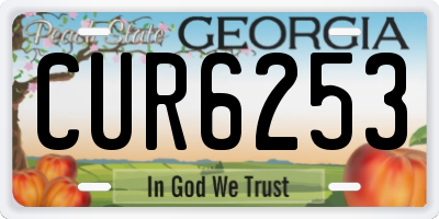 GA license plate CUR6253