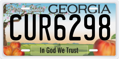 GA license plate CUR6298