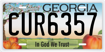 GA license plate CUR6357