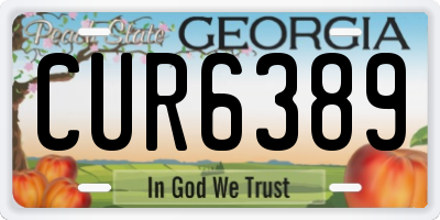 GA license plate CUR6389