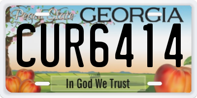 GA license plate CUR6414