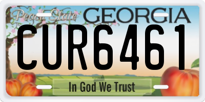 GA license plate CUR6461