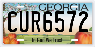GA license plate CUR6572