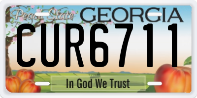 GA license plate CUR6711