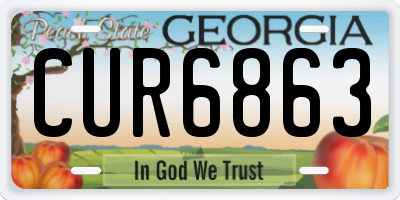 GA license plate CUR6863