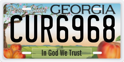 GA license plate CUR6968