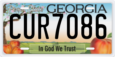 GA license plate CUR7086