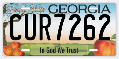 GA license plate CUR7262