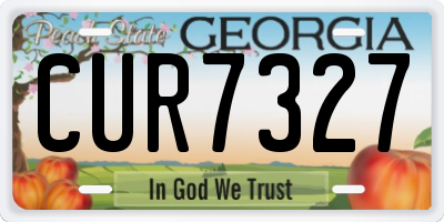 GA license plate CUR7327