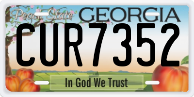 GA license plate CUR7352
