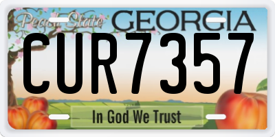 GA license plate CUR7357