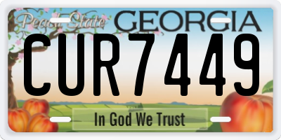 GA license plate CUR7449