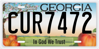 GA license plate CUR7472