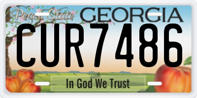 GA license plate CUR7486