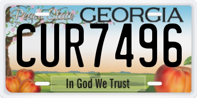 GA license plate CUR7496