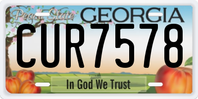 GA license plate CUR7578