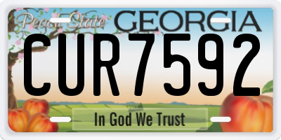 GA license plate CUR7592