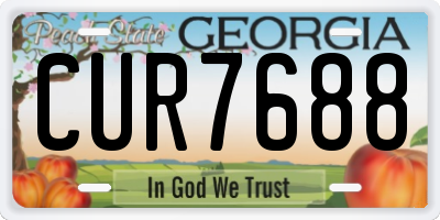 GA license plate CUR7688