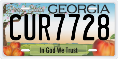 GA license plate CUR7728