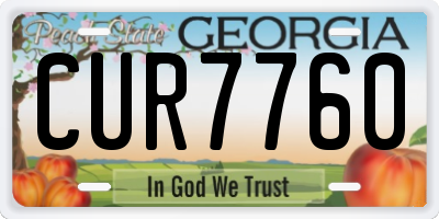 GA license plate CUR7760
