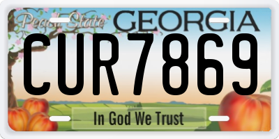 GA license plate CUR7869