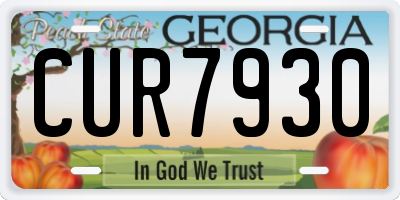 GA license plate CUR7930