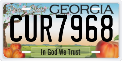 GA license plate CUR7968