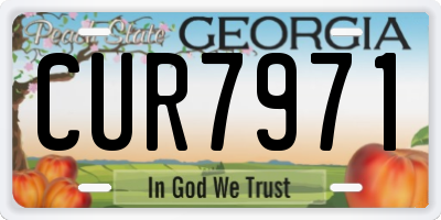 GA license plate CUR7971