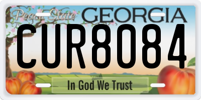 GA license plate CUR8084