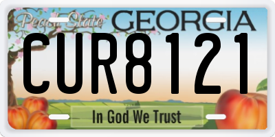 GA license plate CUR8121
