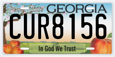 GA license plate CUR8156