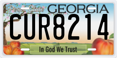 GA license plate CUR8214