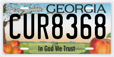 GA license plate CUR8368