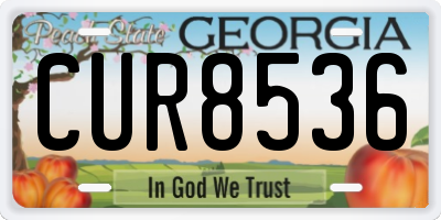 GA license plate CUR8536