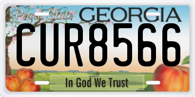 GA license plate CUR8566