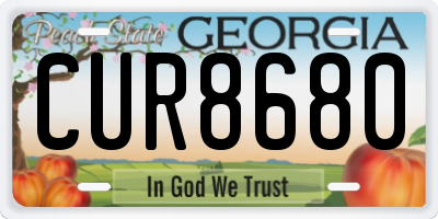 GA license plate CUR8680
