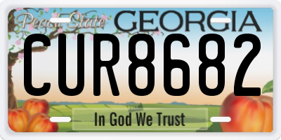 GA license plate CUR8682