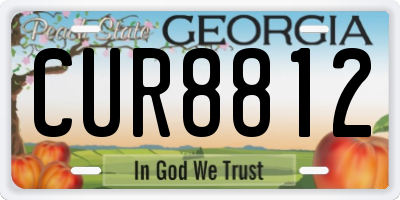 GA license plate CUR8812